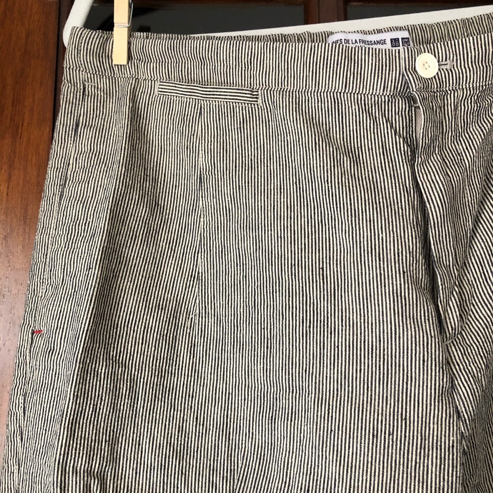 Uniqlo Linen Cotton blend wide leg pant high waist
